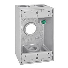 WP1B50/4, GLOBAL, 4, X, 1/2", HOLES, 1 GANG, WEATHERPROOF, BOX, GREY