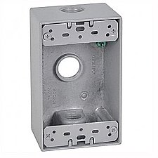18025, VISTA, 3, X, 1/2", HOLES, 1 GANG, WEATHERPROOF, BOX, GREY