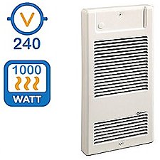 1000 WATT 240 VOLT RESIDENTIAL WALL FAN HEATER WHITE