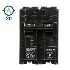 2 POLE 20 AMP PUSH ON CIRCUIT BREAKER