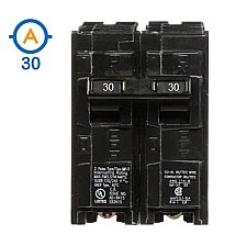 2 POLE 30 AMP PUSH ON CIRCUIT BREAKER