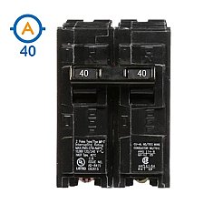 2 POLE 40 AMP PUSH ON CIRCUIT BREAKER