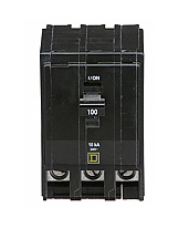 QO3100, SQUARE, D, 3, POLE, 100, AMP, PUSH, ON, BREAKER