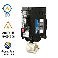 1 POLE 20 AMP DUAL FUNCTION CIRCUIT BREAKER