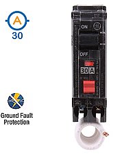 1 POLE 30 AMP PUSH ON SELF-TEST GFI CIRCUIT BREAKER