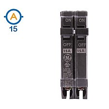 2 POLE 15 AMP PUSH ON CIRCUIT BREAKER