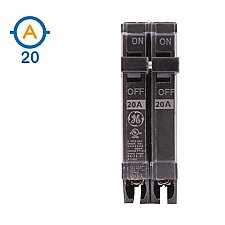 2 POLE 20 AMP PUSH ON CIRCUIT BREAKER