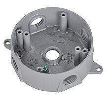 WPBRD50, GLOBAL, 5, X, 1/2", HOLES, ROUND, WEATHERPROOF, BOX, GREY