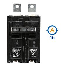 2 POLE 15 AMP BOLT ON CIRCUIT BREAKER