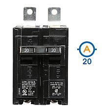 2 POLE 20 AMP BOLT ON CIRCUIT BREAKER