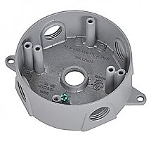 20065, VISTA, 5, X, 1/2", HOLES, ROUND, WEATHERPROOF, BOX, GREY