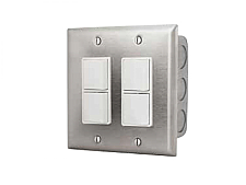 14-4305, INFRATECH, DUAL, SS, WALL, PLATE, WITH, GANG, BOX, DUPLEX, , SWITCH