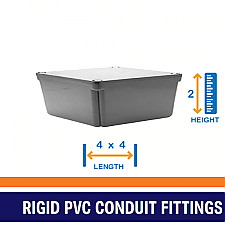 PVC, JB442, ROYAL, PVC, JUNCTION, ELECTRICAL, BOX, 4X4X2