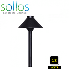 PSH055-TB-12, SOLLOS, BLACK, STRAIGHT, HAT, PATH, LIGHT, 12, INCH