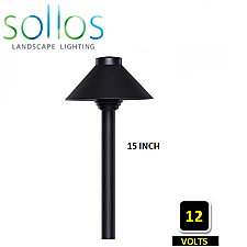 PSH055-TB-15, SOLLOS, BLACK, STRAIGHT, HAT, PATH, LIGHT, 15, INCH