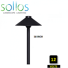 PSH075-TB-18, SOLLOS, BLACK, STRAIGHT, HAT, PATH, LIGHT, 18, INCH