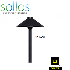 PSH090-TB-15, SOLLOS, BLACK, STRAIGHT, HAT, PATH, LIGHT, 15, INCH