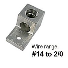 LA2/0, TECHSPAN, LA2/0, ALUM, MECH, LUG, 14-2/0, 1CON, 1HOLE