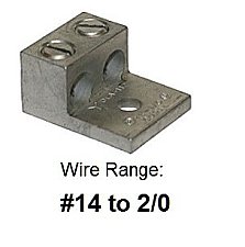 L2A2/0, TECHSPAN, L2A2/0, ALUM, MECH, LUG, 14-2/0, 2CON, 1HOLE