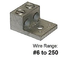 L2A250, TECHSPAN, L2A250, ALUM, MECH, LUG, 6-250, 2CON, 1HOLE