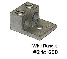 L2A600, TECHSPAN, L2A600, ALUM, MECH, LUG, 2-600, 2CON, 1HOLE