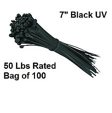 49060, VISTA, ELECTRICAL, PRODUCTS, 49060, 7IN, TYWRAP, BLACK, UV, BAG, OF, 100