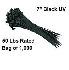 49061, VISTA, ELECTRICAL, PRODUCTS, 49061, 7IN, TYWRAP, BLACK, UV, BAG, OF, 1000