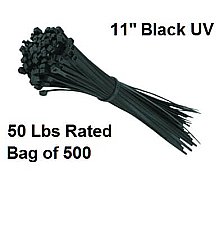 49063, VISTA, ELECTRICAL, PRODUCTS, 49063, 11IN, TYWRAP, BLACK, UV, BAG, OF, 500