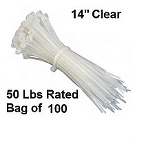 49064, VISTA, ELECTRICAL, PRODUCTS, 49064, 14IN, TYWRAP, CLEAR, BAG, OF, 100