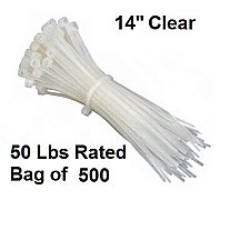 49065, VISTA, ELECTRICAL, PRODUCTS, 49065, 14IN, TYWRAP, CLEAR, BAG, OF, 500