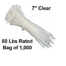 49073, VISTA, ELECTRICAL, PRODUCTS, 49073, 7IN, TYWRAP, CLEAR, BAG, OF, 1000