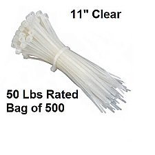 49076, VISTA, ELECTRICAL, PRODUCTS, 49076, 11IN, TYWRAP, CLEAR, BAG, OF, 500