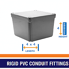 PVC, JB444, ROYAL, PVC, JUNCTION, BOX, 4X4X4
