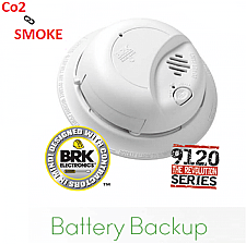 SC9126BTCA, BRK, 120V, COMBINATION, SMOKE/CO, DETECTOR,, 9V, BATTERY, BACKUP