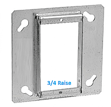 52C4934, VISTA, 4, X, 4, SQUARE, 3/4, RAISED, TILE, ELECTRICAL, RING