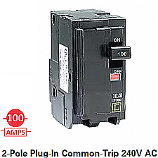 QO2100, SQUARE, D, 2, POLE, 100, AMP, PUSH, ON, BREAKER
