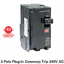 QO240, SQUARE, D, 2, POLE, 40, AMP, PUSH, ON, BREAKER