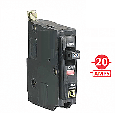 QOB120, SQUARE, D, 1, POLE, 20, AMP, BOLT, ON, BREAKER