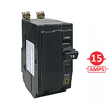 QOB215, SQUARE, D, 2, POLE, 15, AMP, BOLT, ON, BREAKER