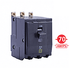 QOB370, SQUARE, D, 3, POLE, 70, AMP, BOLT, ON, BREAKER