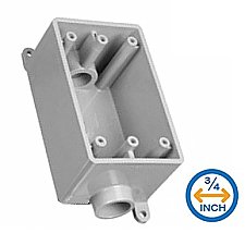 RFSC15, ROYAL, PVC, 1 GANG, 2, HOLE, 3/4, BOX, 1, TOP, 1, BOTTOM, ENTRY