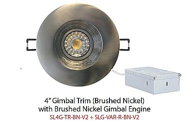 3"/4" LED DOWNLIGHT ENGINE SELECTABLE 3/4/5K BRUSHED NICKEL