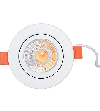 C5202-3WAY/WH, VOTATEC, 3", LED, GIMBAL, DOWNLIGHT, 3/4/5K, WHITE
