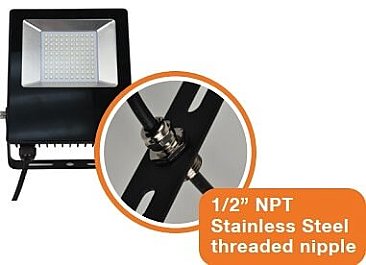 10 WATT 1284 LUMENS COMPACT FLOOD TRUNNION MOUNT 5K BLACK 120/277V (7761)