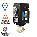 1 POLE 15 AMP PUSH ON DUAL FUNCTION CIRCUIT BREAKER