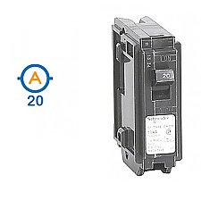 1 POLE 20 AMP PUSH ON CIRCUIT BREAKER