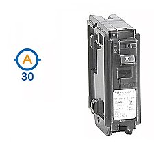 1 POLE 30 AMP PUSH ON CIRCUIT BREAKER
