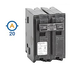 2 POLE 20 AMP PUSH ON CIRCUIT BREAKER