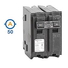 2 POLE 50 AMP PUSH ON CIRCUIT BREAKER