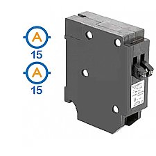 TANDEM 2 X 1 POLE 15 AMP PUSH ON CIRCUIT BREAKER